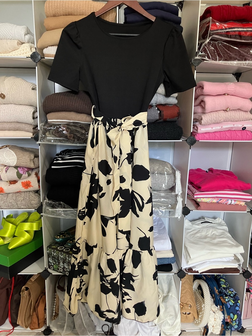 NWOT Mixed Media Floral Dress